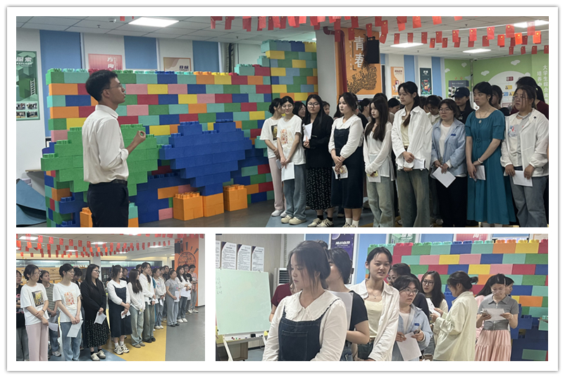 图为周启航为学生讲解活动流程.jpg 图为周启航为学生讲解活动流程.jpg